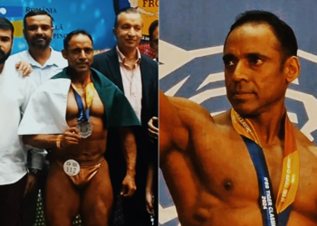 WAPDA's Salman won the silver medal in the bodybuilding competition in Romania.