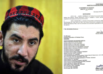 Pakistan bans Pashtun Tahafuz Movement (PTM).