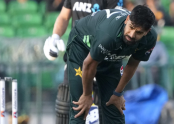 Haris Rauf injured in tri-nation series opener as New Zealand set strong target