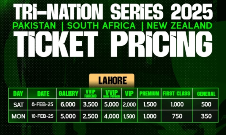 PCB announces ticket information for tri-nation series