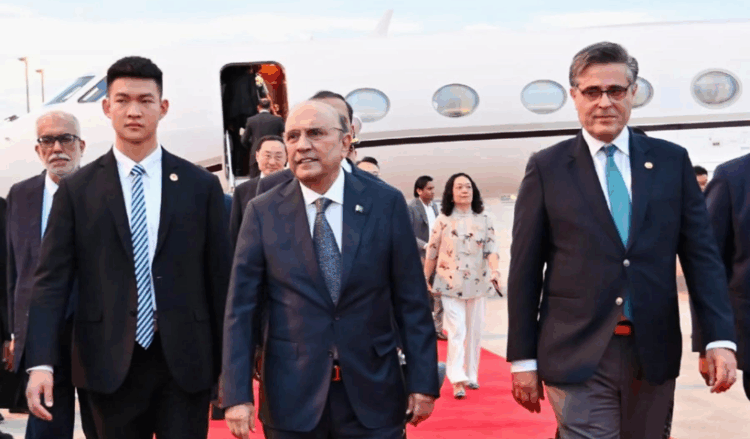 President Zardari arrives in China for 10-day official visit