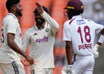 Jadeja shines as India crush West Indies by an innings and 140 runs