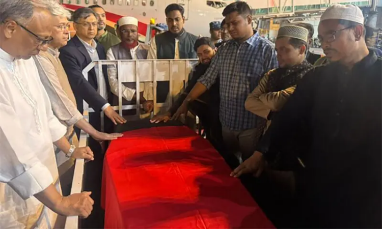 Body of slain student leader returns to Bangladesh as protests erupt, interim govt urges calm