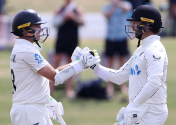 Conway and Latham’s record stand gives New Zealand strong start in third test against West Indies