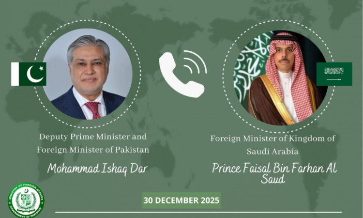 Ishaq Dar, Saudi FM discuss regional situation, exchange New Year greetings
