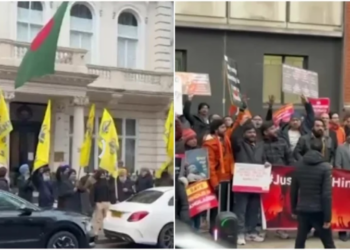 Pro-Khalistan, Hindu protesters clash briefly outside Bangladeshi High Commission in London
