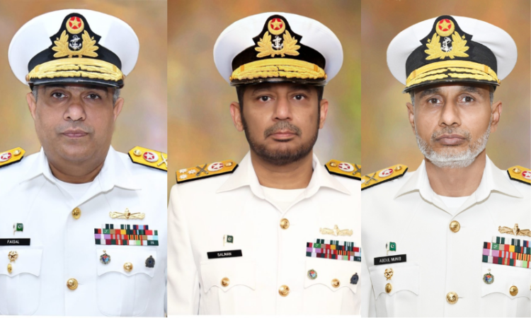 Three Pakistan Navy Rear Admirals promoted to the rank of Vice Admiral