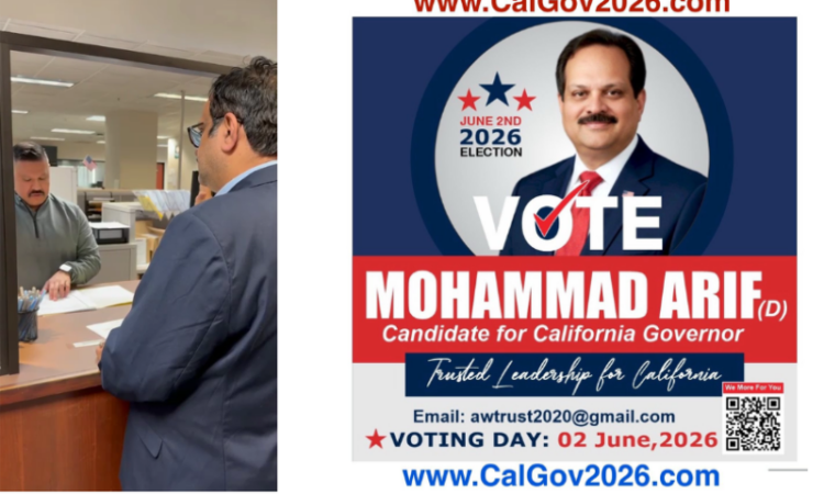 Mohammad Arif takes oath as official candidate for California Governor