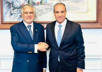 Dar meets Egyptian FM in New York, discusses Gaza and bilateral ties