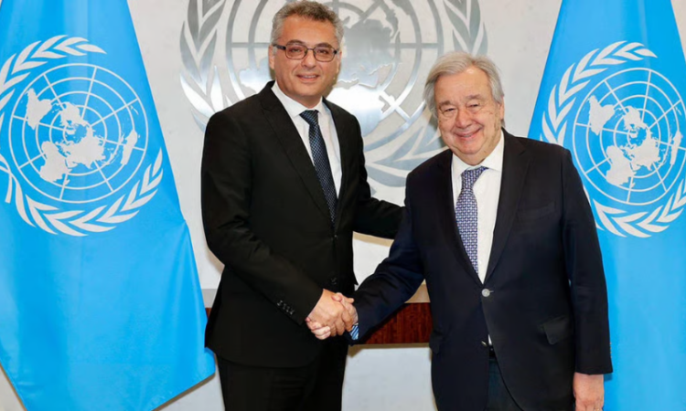 TRNC President Erhürman meets UN Chief Guterres to discuss Cyprus issue