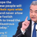 Japan should have deeply repented on the wrong path it chose, Wang Yi