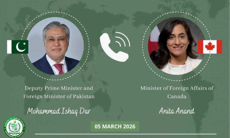 Dar, Canadian FM discuss bilateral ties, regional developments in phone call