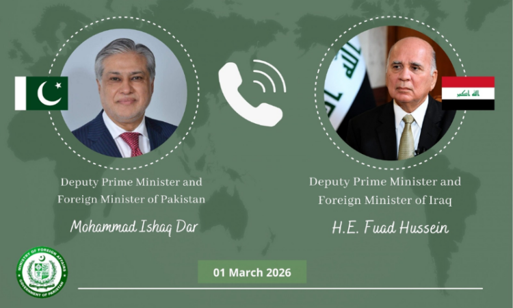 Ishaq Dar, Iraqi FM discuss regional tensions, call for de-escalation