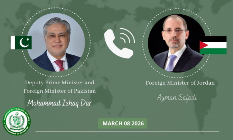 Ishaq Dar, Jordanian FM discuss regional situation, stress need for de-escalation