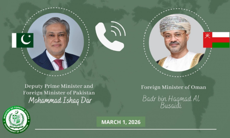 Ishaq Dar, Omani FM discuss regional escalation, stress need for restraint and dialogue
