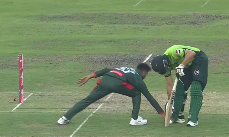 Salman Ali Agha run out in bizarre fashion as Pakistan post 274 in second ODI against Bangladesh