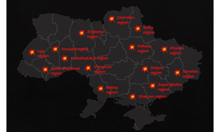Russia launches massive drone assault on Ukraine, Ukraine ministry
