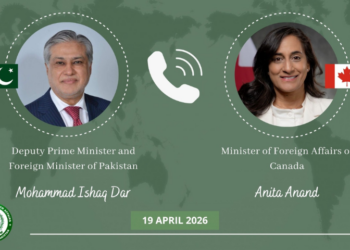 Dar, Canadian FM discuss regional situation, stress need for lasting peace