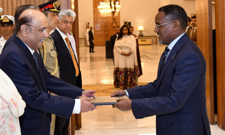Ambassador Dr. Oumer presents credentials to the President