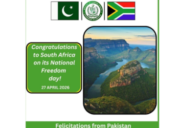 Pakistan felicitates South Africa on Freedom Day