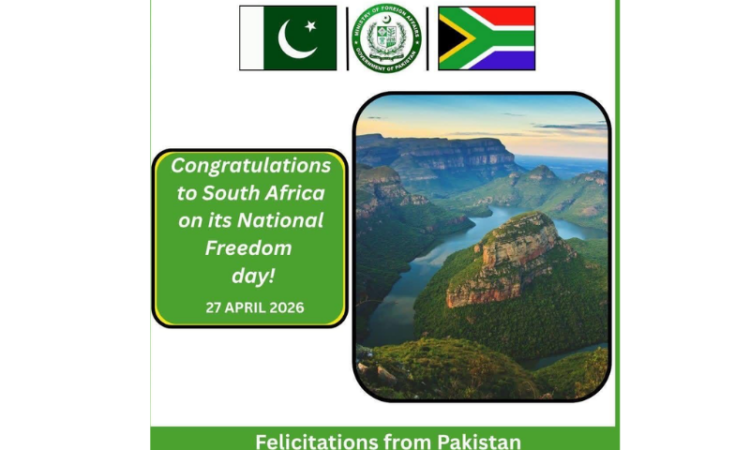 Pakistan felicitates South Africa on Freedom Day