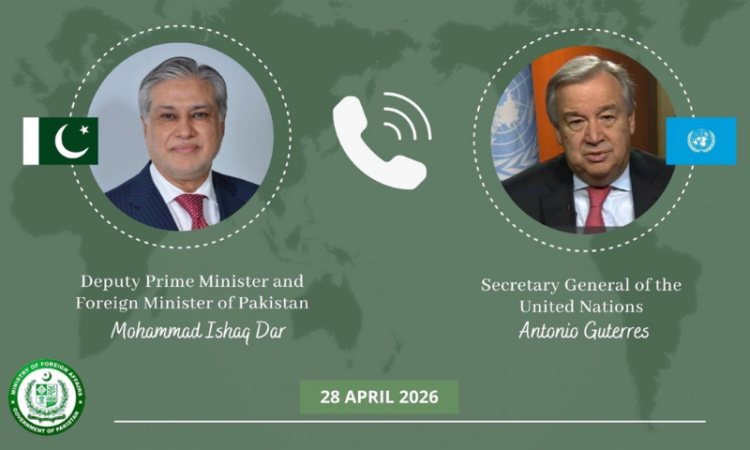 UN Chief backs Pakistan’s diplomatic efforts in call with Ishaq Dar
