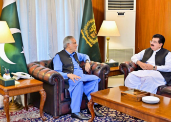 Dar meets former Senate Chairman Sadiq Sanjrani, discusses regional stability and public welfare