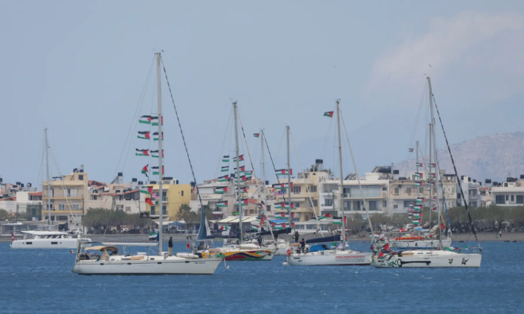 Israel intercepts Gaza-bound aid flotilla near Greece, over 100 activists taken to Crete
