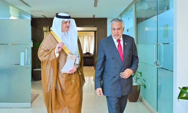 Saudi Ambassador calls on Ishaq Dar, discusses bilateral ties and regional situation