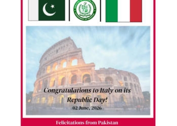 Pakistan extends warm felicitations to Italy on National Day