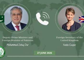 UK appreciates Pakistan's role in US-Iran peace agreement, Ishaq Dar reaffirms commitment to diplomacy