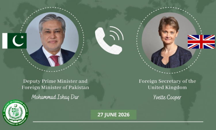 UK appreciates Pakistan's role in US-Iran peace agreement, Ishaq Dar reaffirms commitment to diplomacy
