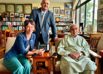 Swedish Ambassador extends birthday wishes to Syed Babar Ali on his 100th birthday