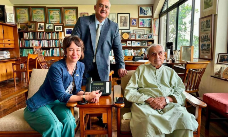 Swedish Ambassador extends birthday wishes to Syed Babar Ali on his 100th birthday