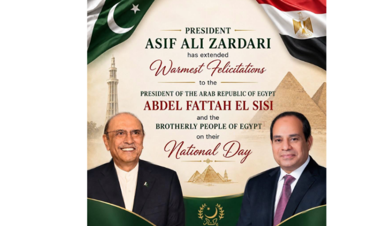 President Zardari congratulates Egypt on National Day
