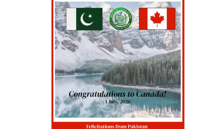 Pakistan extends warm greetings to Canada on National Day
