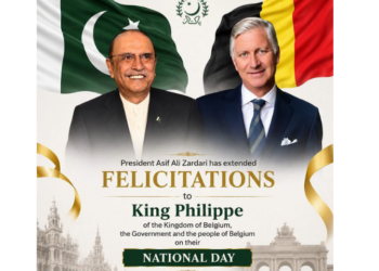 President Zardari felicitates Belgian leadership on National Day