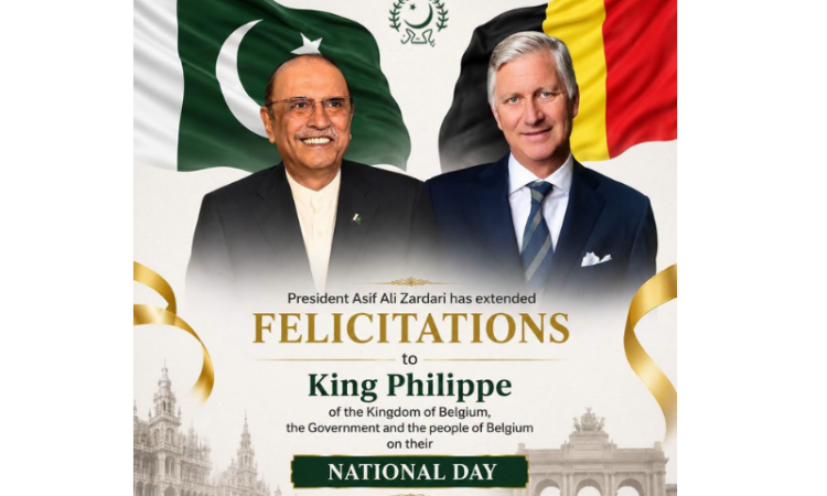 President Zardari felicitates Belgian leadership on National Day