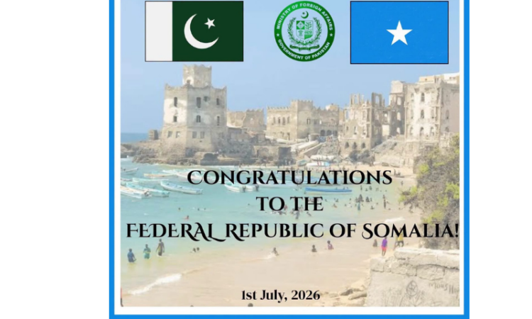 Pakistan extends Independence Day greetings to Somalia