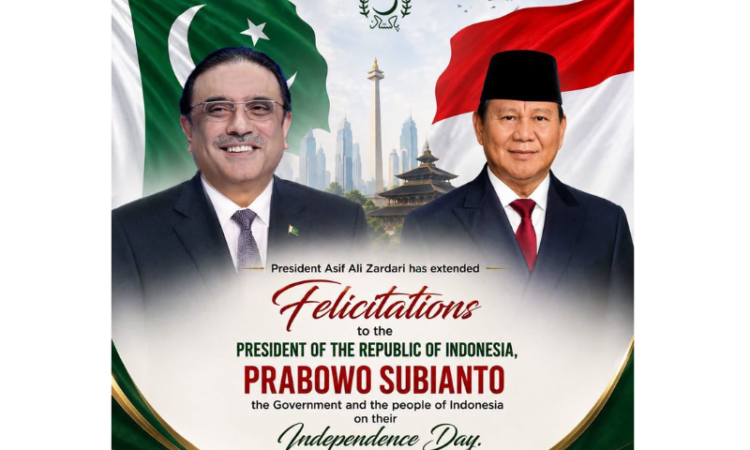 President Zardari felicitates Indonesian leadership on Independence Day