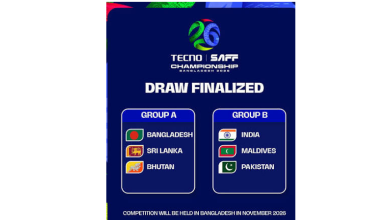 Pakistan drawn with India in SAFF Championship 2026 group stage