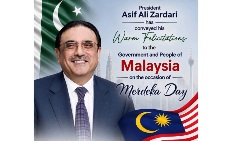 President Zardari felicitates Malaysia on Independence Day