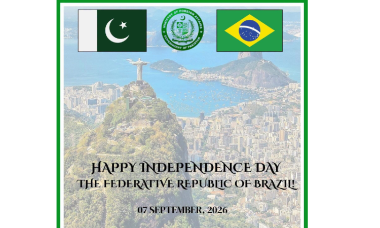 Pakistan felicitates Brazil on Independence Day