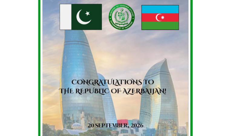 Pakistan felicitates Azerbaijan on State Sovereignty Day