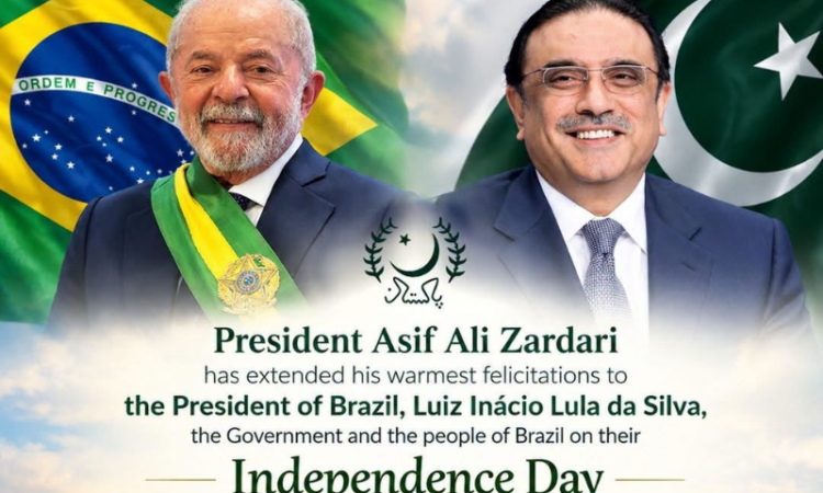 Zardari felicitates Brazil on Independence Day, calls for stronger economic partnership