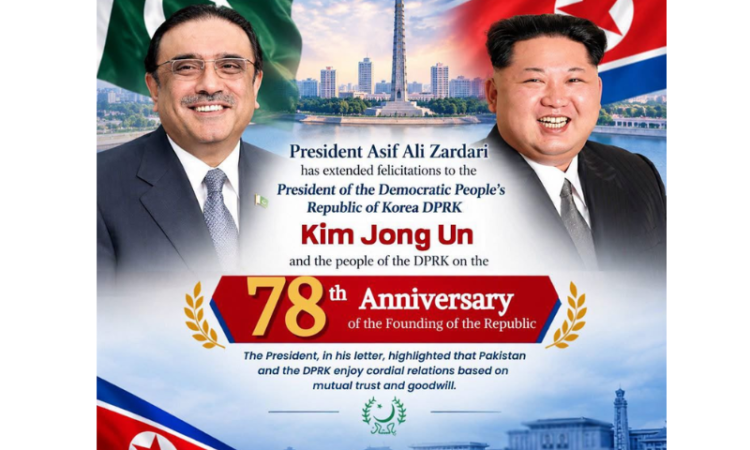 Zardari felicitates Korea on 78th Anniversary of the Founding of Republic