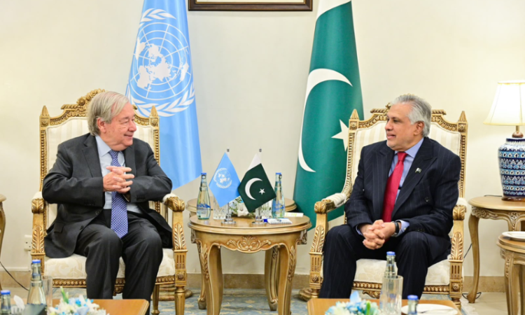 Dar, Guterres discuss Palestine, Kashmir, Afghanistan and global security
