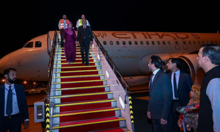 Maldives president arrives in Pakistan on three-day state visit