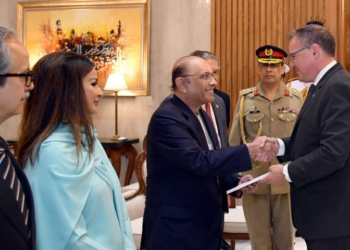 President Zardari receives credentials from Swiss ambassador